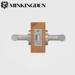Poignée de porte minimaliste en laiton massif, standard américain, <span class=keywords><strong>avec</strong></span> serrure à levier à mortaise pour passage et intimité, <span class=keywords><strong>avec</strong></span> clés, finition nickel brossé - Product Image 6