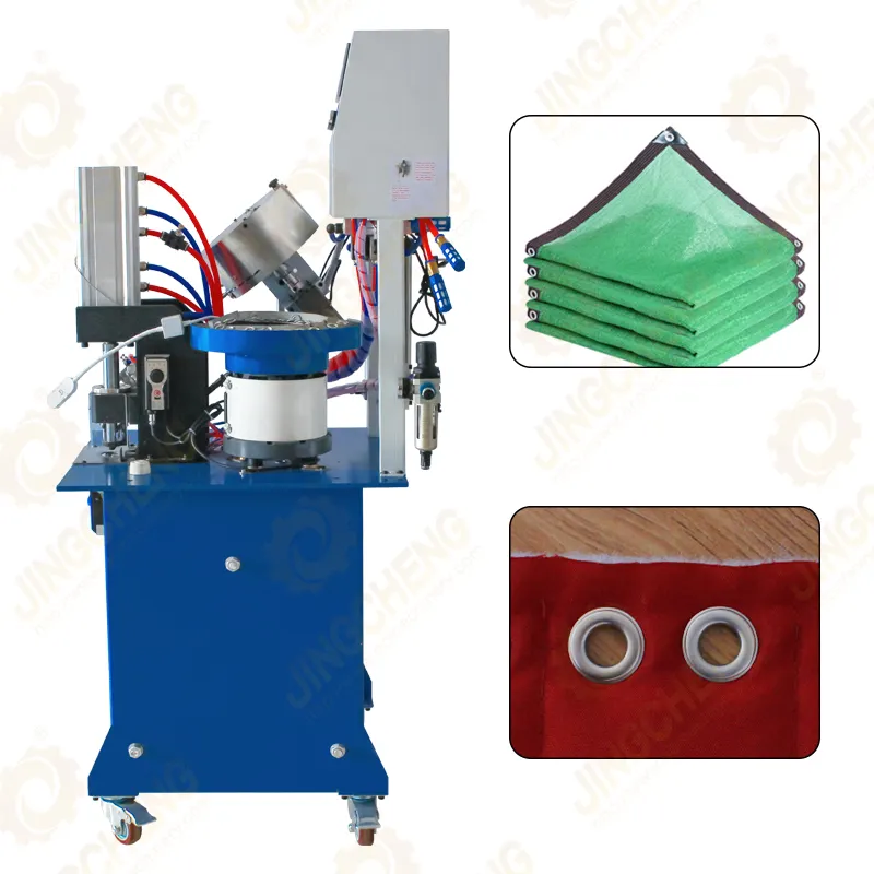 Automatic eyelet hole puncher and setter grommet eyelet rivet fix attach press machine for canvas