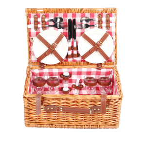 Sinh Thái Thân Thiện Với Thiết Kế Mới Hình Chữ Nhật Rỗng <span class=keywords><strong>Wicker</strong></span> Dã Ngoại Giỏ Với Nắp Cho Bán Buôn Dã Ngoại Giỏ - Product Image 4