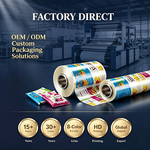 Custom Printed Packaging Film Roll Stock Tubular Film HDPE LDPE Glossy Opaque Food <b>Wrap</b> OEM ODM - Product Image 3