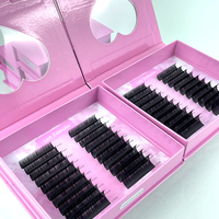 Fadvan Cils individuels en cachemire, fournitures d'extensions de cils, plateaux de cils personnalisés C D, extensions de cils en cachemire noir mat, courbure L