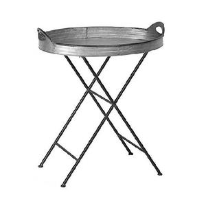 ถาดเสิร์ฟโลหะชุบสังกะสีทรงกลมพร้อมที่จับสำหรับตกแต่งร้านอาหาร - Product Image 1