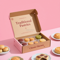 Boîtes d'emballage en gros roses pour la pâtisserie de fêtes, personnalisées, mignonnes, en papier alimentaire, pour biscuits, avec gaufrage, recyclables, auto-adhésives