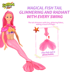 Bambola Sirena 2025 Nuova Moda in Plastica per Casa, Modello <span class=keywords><strong>Cartone</strong></span> <span class=keywords><strong>Animato</strong></span> Carino, <span class=keywords><strong>Principessa</strong></span> Interattiva per Bambine - Product Image 3