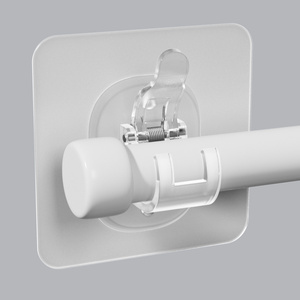 Support mural adhésif transparent personnalisé pour <span class=keywords><strong>tringle</strong></span> de <span class=keywords><strong>rideau</strong></span> de douche en plastique - Product Image 2