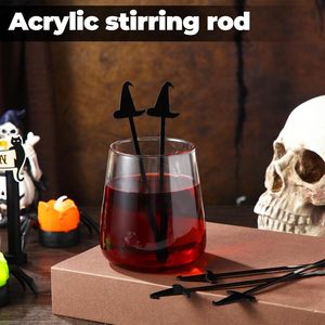 Agitador de Bebidas Acrílico de Bruja de Halloween, Varillas Mezcladoras, Decoración para Copas de Vino, Fiesta de Otoño, Venta al por Mayor - Product Image 3