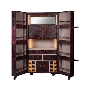 Meuble de rangement à vin en cuir fait main, design moderne, écologique, rectangulaire, très demandé, best-seller - Product Image 1