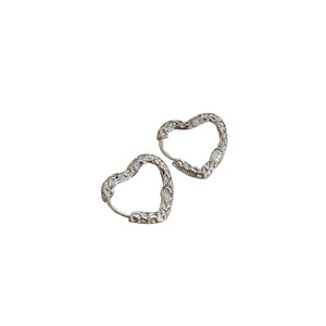 S925 Sterling Silver Heart Huggie <b>Earrings</b> For Women Twisted Design Everyday Wear Bezel Setting 925 Silver Ear <b>Post</b> - Product Image 5
