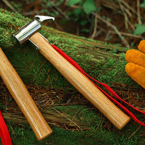Marteau en cuivre avec manche en bois 30x11,5 cm, marteau de camping en plein air, outil multifonctionnel pour tirer les clous, outil de sauvetage - Product Image 2