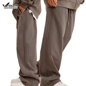 2025 Custom 450GSM Acid Wash <strong>Jogger</strong> <strong>Loose</strong> Sweatshirts <strong>Men</strong> Straight Leg Bottom Pant Thick Cotton Vintage Stacked Sweat Pants - Product Image 5