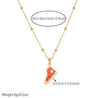 Collier tendance hip-hop en acier inoxydable avec pendentif chaussure de sport en toile créative pour hommes et femmes