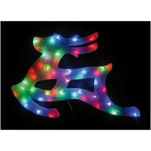 50 LED Lumineuses Alimentées par Batterie, Renne en Plastique Perforé Multicolore 43CM - Product Image 1