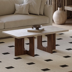 Wabi-Sabi Solid Wood Cave Stone Tea <strong>Table</strong> Modern Marble Square Walnut <strong>Coffee</strong> <strong>Table</strong> <strong>Rectangle</strong> 1.3*0.7M - Product Image 2