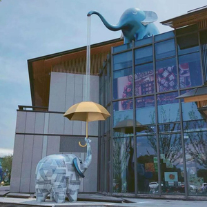 Statua di <span class=keywords><strong>Elefante</strong></span> K445, Sculture di Animali per Decorazione Giardino, Statue Personalizzate, Design a Grandezza Naturale di <span class=keywords><strong>Elefante</strong></span> Adulto e Cucciolo per Esterni - Product Image 2