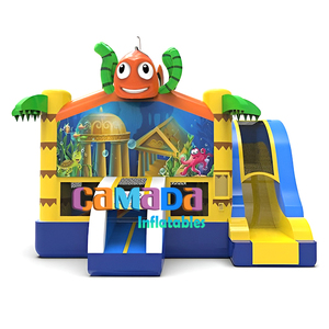 Trampolín inflable castillo hinchable <span class=keywords><strong>con</strong></span> forma <span class=keywords><strong>de</strong></span> animal personalizado combinación <span class=keywords><strong>de</strong></span> piscina forma <span class=keywords><strong>de</strong></span> León - Product Image 1