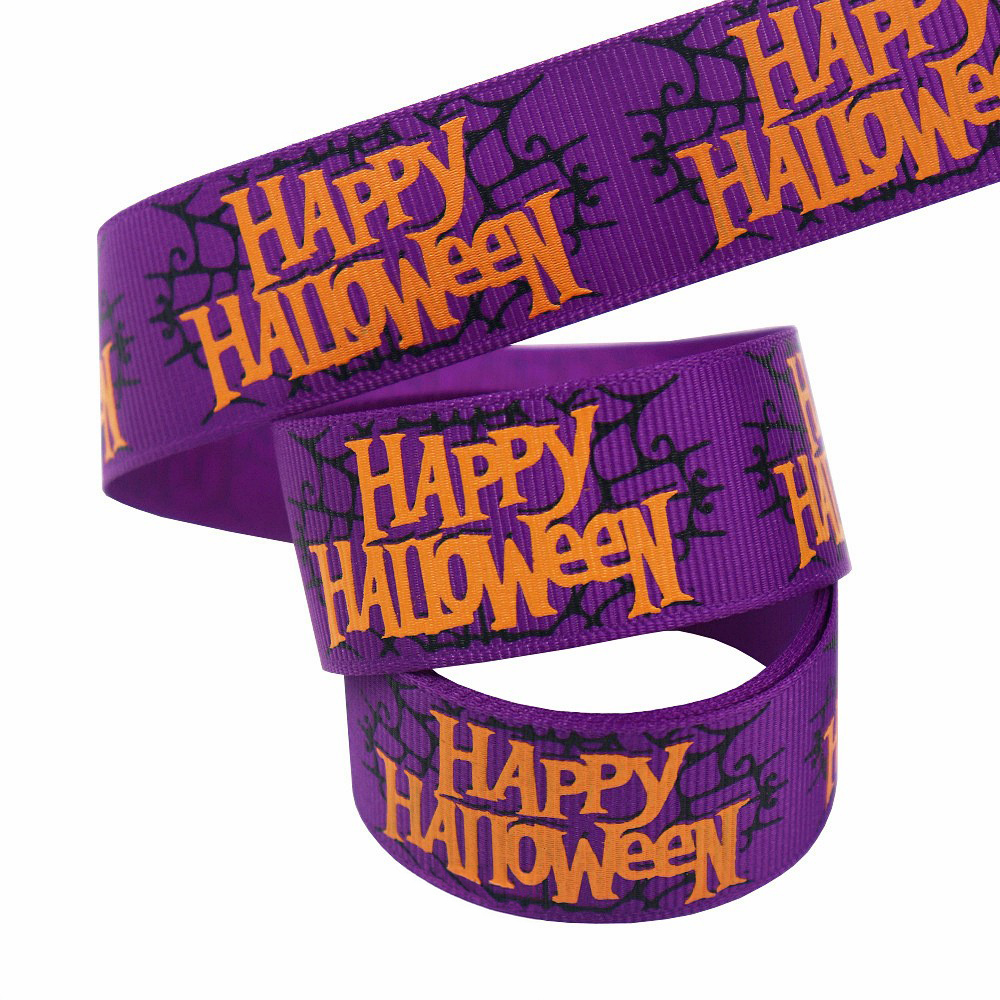 Feliz Halloween Espina-Púrpura-2.5cm*10yds