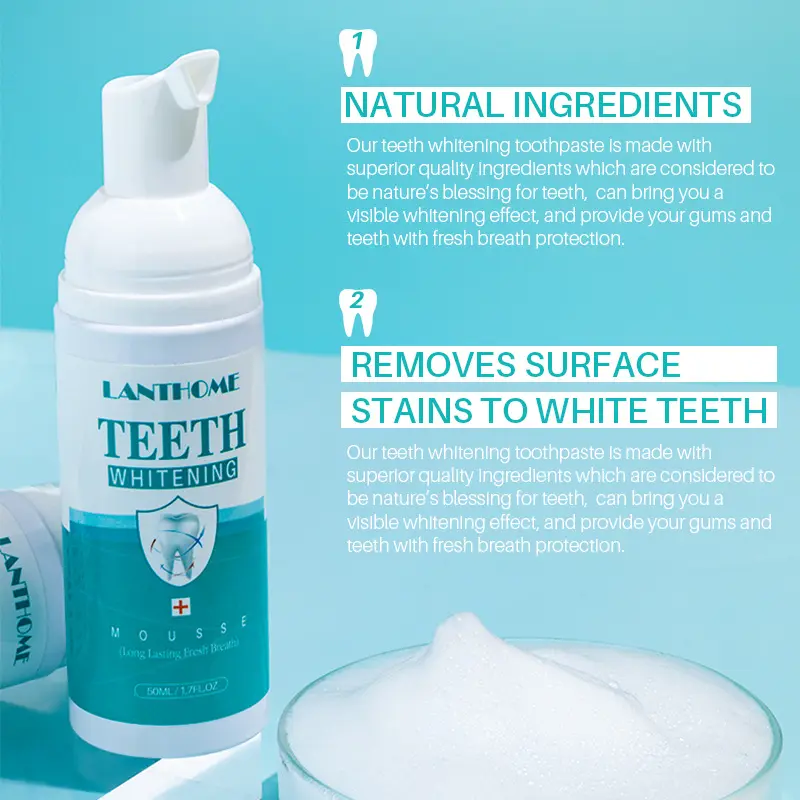 White Teeth Foam Mousse 50ml Protect your teeth and freshen your breath Brushing and rinse mouth two in one