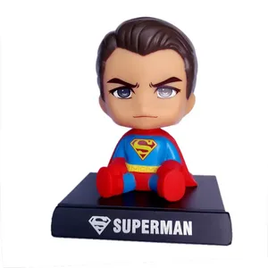 Benutzer definierte Großhandel Super Hero Action figur Bubble Head Auto Dekoration Einteiliger Kopf Schüttel figuren Verpackung Umwelt freundliches Europa