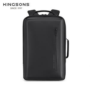 Kingsons Backpack <b>20L</b> With Usb Port Business Travel Laptop <b>Bag</b> Men's Backpack Solid Color Black Rain Cover - Product Image 2