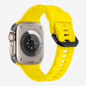 Correa de reloj inteligente deportiva de silicona de color sólido con correas corrugadas de cierre a presión simple para Ultra 2 Strap S10 9, en stock en EE. UU. - Product Image 2
