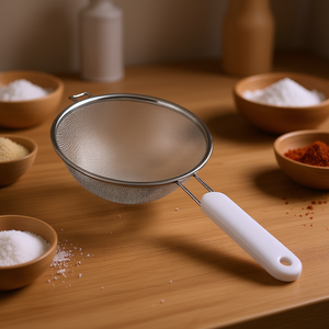 MetalTex Medium Kitchen Sieve Stainless Steel Fine Mesh <b>Strainer</b> For Baking Cooking - Product Image 3