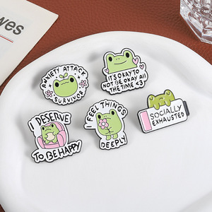Groothandel Kikker Letter Het Is Oké Om Niet Oké Te Zijn Emaille Pinnen Anime Schattige Kikker Grappige Brief Ontwerp Zachte Reversspeld Badge Voor Cadeau - Product Image 6