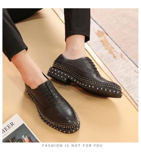 รองเท้าเดรสผู้ชายแบบผูกเชือกและรองเท้าอ็อกซ์ฟอร์ด หนังแท้คุณภาพสูง รองเท้าทรงเตี้ยแบบผูกเชือกสำหรับสุภาพบุรุษ เหมาะสำหรับธุรกิจและงานทางการ รองเท้าแฟชั่นผู้ชาย - Product Image 2