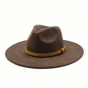 Sombrero Fedora de Gamuza con Correa de Cuero, Colorido, con Forma de Corazón de Durazno, para Hombre y Mujer, Ala Ancha, Estilo Jazz - Product Image 2