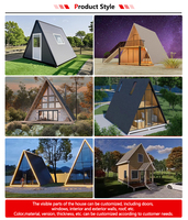 Precio de fábrica móvil pequeño triángulo Villa Hotel prefabricado Modular un marco triángulo casa para la venta