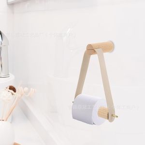 Wooden Wall Mounted <b>Paper</b> Holder Round Scandinavian Design For <b>Kitchen</b> Bathroom - Product Image 3