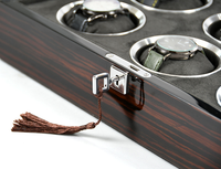 Montre de luxe pour homme avec finition laquée brillante, coffret complet, boîte à fermeture résistante aux chocs, résistante à l'eau, doublure en cuir pour