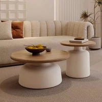 Ensembles de table basse en bois massif crème nuage moderne ensemble en bois de luxe rond nordique pour salon tables basses modernes