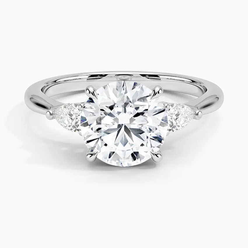 แหวน AU750สีขาวทองคำขาว PT950หรูแหวนเพชร HPHT CVD แหวนแต่งงาน