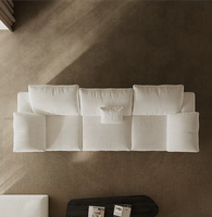 Canapé nuage style Wabi Sabi, canapé en tissu de lin haut de gamme, entièrement amovible et lavable, couleur crème, pour petit salon
