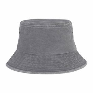 Wholesale Multiple Classical Color Unisex Bucket <b>Hat</b> 100% Cotton Washed Denim Vintage Sun Bucket <b>Hats</b> - Product Image 2