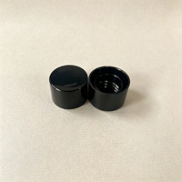Bouchon à vis double paroi lisse noir 20 mm avec goupille, fermeture en plastique anti-fuite avec bouchon intérieur pour flacons cosmétiques, directement de l'usine