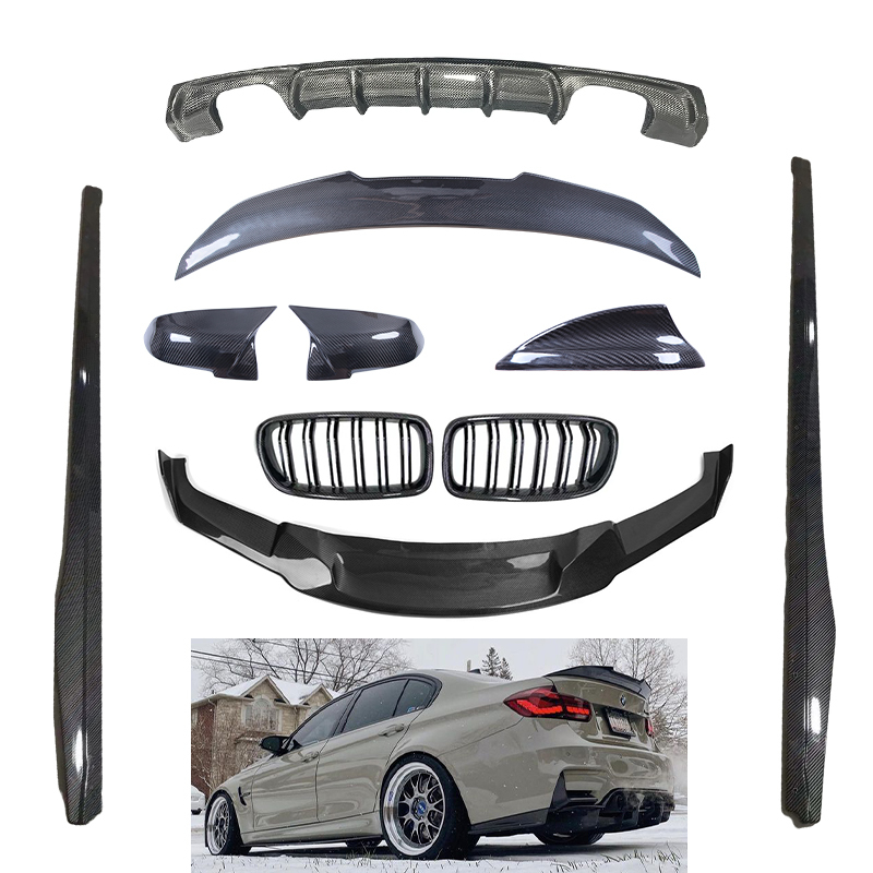 4PCS Rear Bumper Lip Lower Diffuser Shark Fins Black ABS
