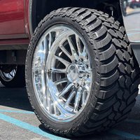Rines Forjados Pulidos de Perfil Profundo para Camionetas 24x12 26x14 Personalizados 8x170 8x180 8x210 para GMC Sierra Chevrolet 3500 Camioneta Dually Elevada