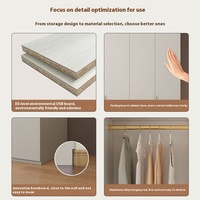 Armoire moderne en bois massif multicouche avec une porte personnalisée, grande capacité réglable, armoire de vestiaire pour chambre à coucher