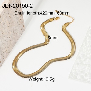 Collar de Cadena con Eslabones Geométricos de Moda, Chapado en Oro, con Perlas de Imitación de Acero Inoxidable para Mujer, Regalo de Aniversario - Product Image 6