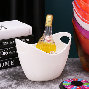 Vente en gros DD1607 Seau à champagne en plastique acrylique pour accessoires de bar à cocktails, fêtes de bière et de vin, seau à glace - Product Image 2