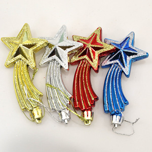 Ornements suspendus en forme d'étoile de météore en plastique peint pour la décoration de l'arbre de Noël, améliorant l'ambiance, nouveauté - Product Image 3