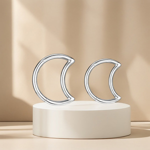 Gaby G23 Titanium Body Jewelry-Nose Ring Septum Moon Clicker Earrings Sexy with Zircon Stones for Weddings-ASTM F136 Standard - Product Image 6