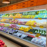 Vitrine Réfrigérée Commerciale Ouverte à Rideau d'Air Multi-niveaux pour Fruits et Légumes