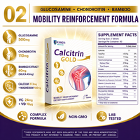 Glucosamine 500mg Chondroïtine 110mg Complément Articulaire Calcium Magnésium Vitamine D C Silice de Bambou Non-OGM OEM