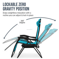 Chaises longues pliantes zéro gravité en aluminium modernes pour l'extérieur, réglables, avec coussins, porte-gobelets et plateaux