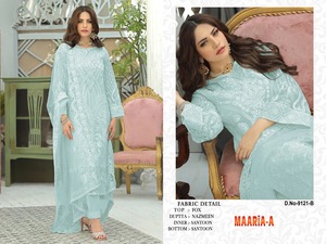 Nueva colección Heavy Faux Georgette Pakistani Salwar Suit con Heavy Santoon Dupatta de proveedor indio - Product Image 3