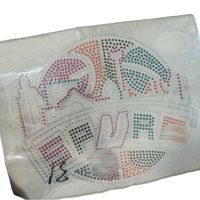 RTS Spu Basketball Glass Rhinestone Transfert de correctifs écologiques pour vêtements et chaussures avec cristaux à motif carré à dos plat