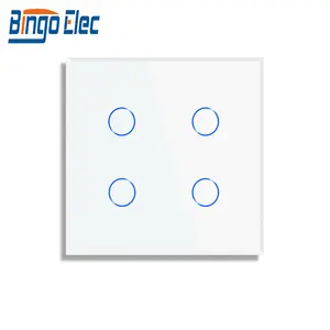 Bingoelec rede elétrica de 4 canais, vida inteligente, controle de telefone móvel, app, wi-fi, interruptores de luz touch