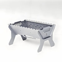 Barbecue pliant d'extérieur personnalisé en bois et acier inoxydable, réchaud portable au charbon de bois avec dispositif de sécurité anti-flamme, écologique